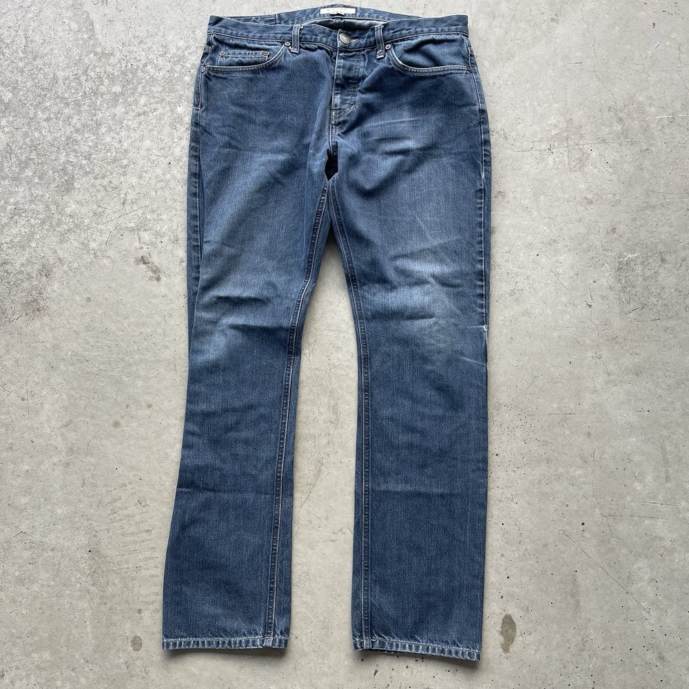 Burberry Straight Leg Jeans Men's 34x32 Blue Denim Button Fly Made In Italy